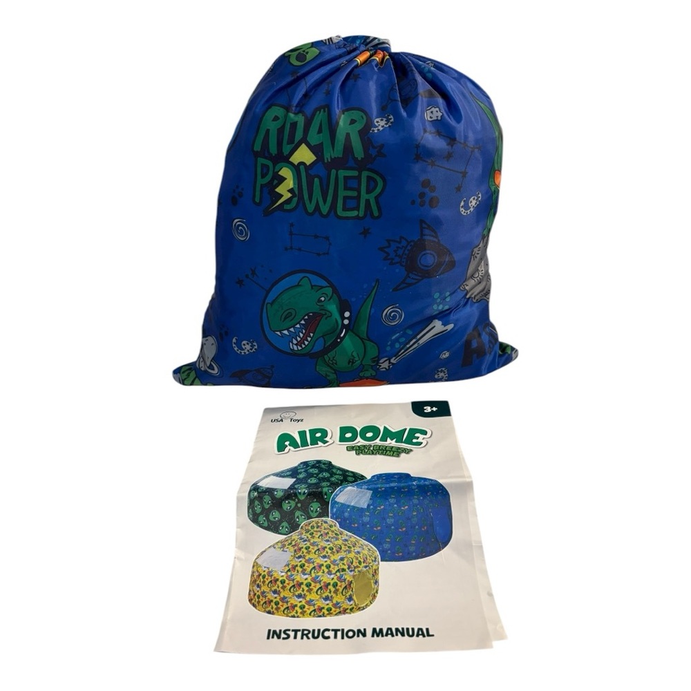 USA Toys Air Dome Dinosaur Pattern Inflatable Play-set Tent with Carry Bag